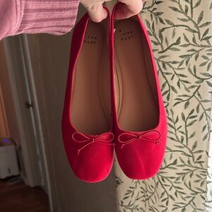 Red Target Ballet Flats